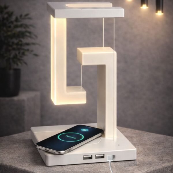 AMIOLOGY Anti-Gravity Desk Lamp with Wireless Charging – LED Table Light