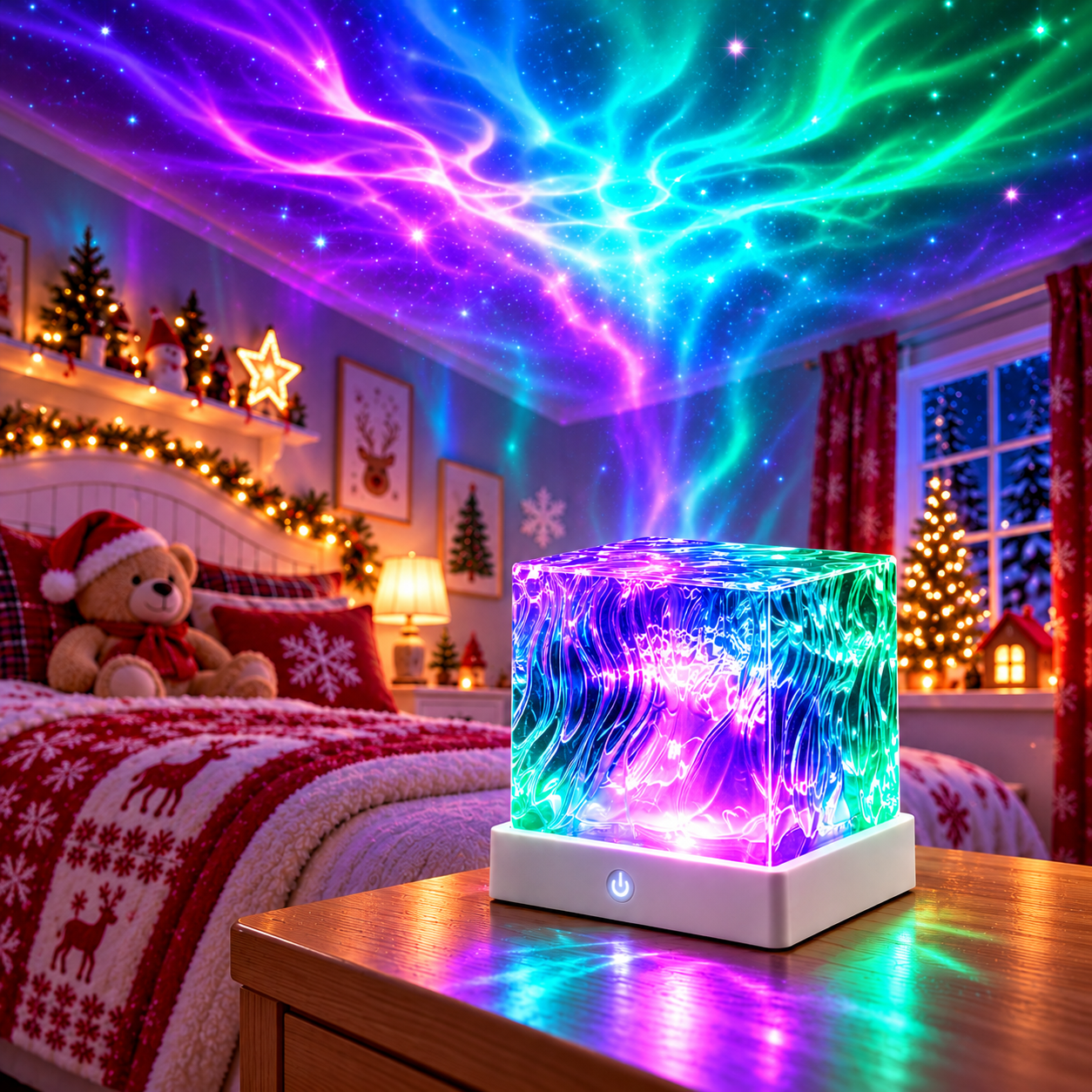 AMIOLOGY Northern Lights RGB Galaxy Projector – 16 Colours, USB Rechargeable, Remote Control - Image 3