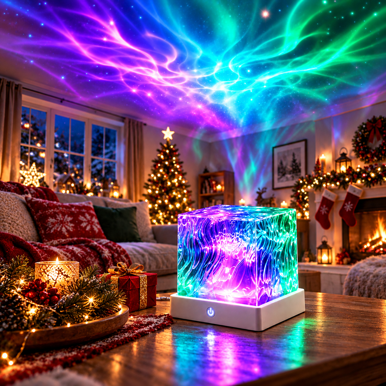 AMIOLOGY Northern Lights RGB Galaxy Projector – 16 Colours, USB Rechargeable, Remote Control - Image 5