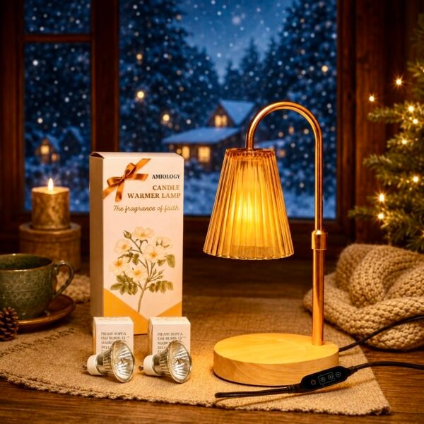 AMIOLOGY Candle Warmer Lamp – Dimmable Timer Wax Melt & Jar Candle Warmer