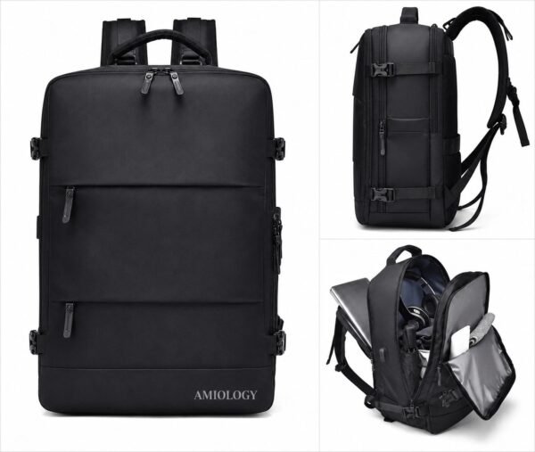 AMIOLOGY 45×32×20cm Cabin Travel Backpack – 30L Laptop Rucksack