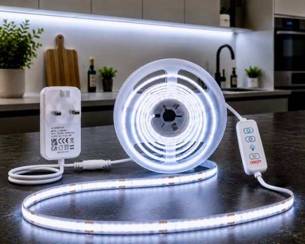AMIOLOGY 5m COB LED Strip Light – 24V Dimmable Cool White 6000K
