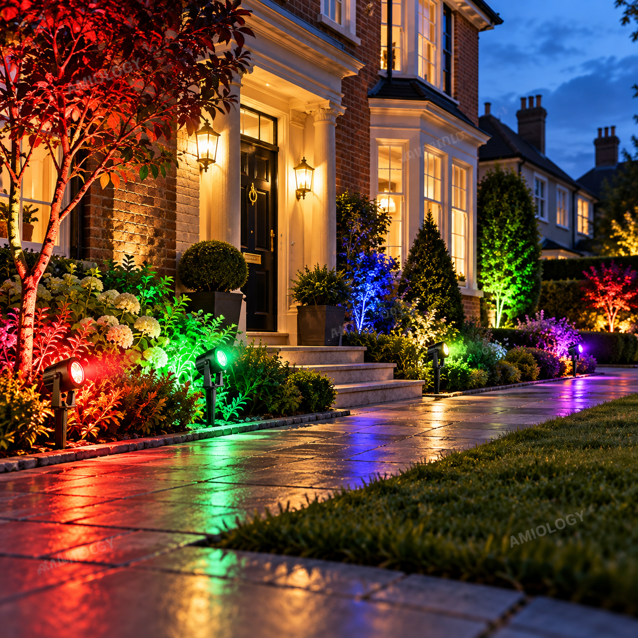 AMIOLOGY 4-Head RGB Solar Garden Spotlights – IP65 Colour Changing Outdoor Lights - Image 13