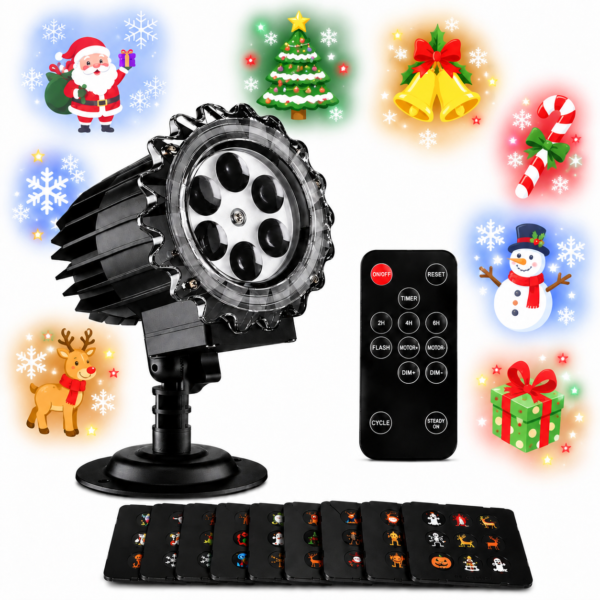 AMIOLOGY Christmas & Halloween LED Projector Light – 80 Patterns, Remote & Timer