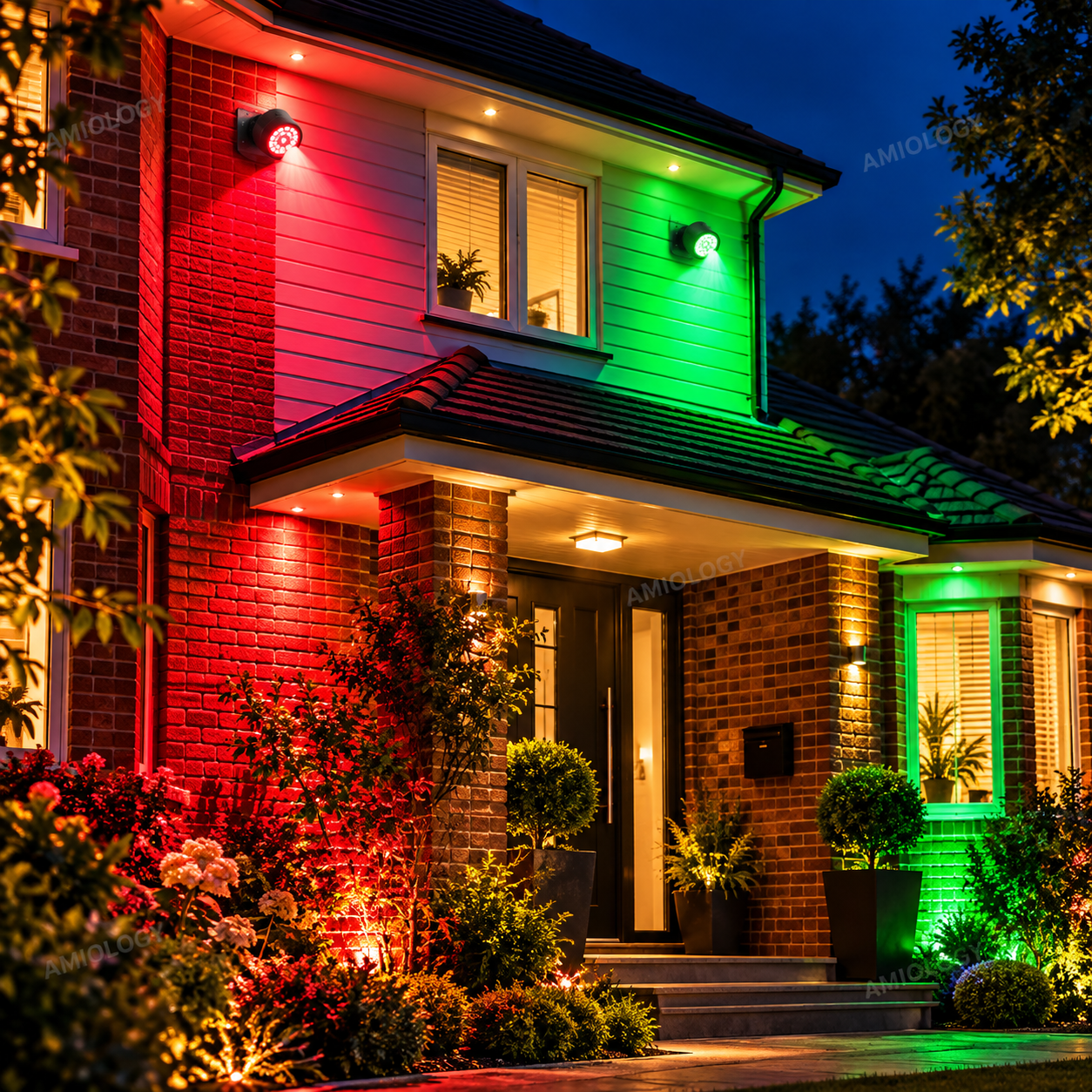 AMIOLOGY 4-Head RGB Solar Garden Spotlights – IP65 Colour Changing Outdoor Lights - Image 4